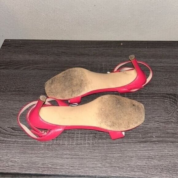 Nine West Pink Casual Open Toed Ankle Strap Casual Stiletto Heels Size 9.5 - Picture 7 of 8